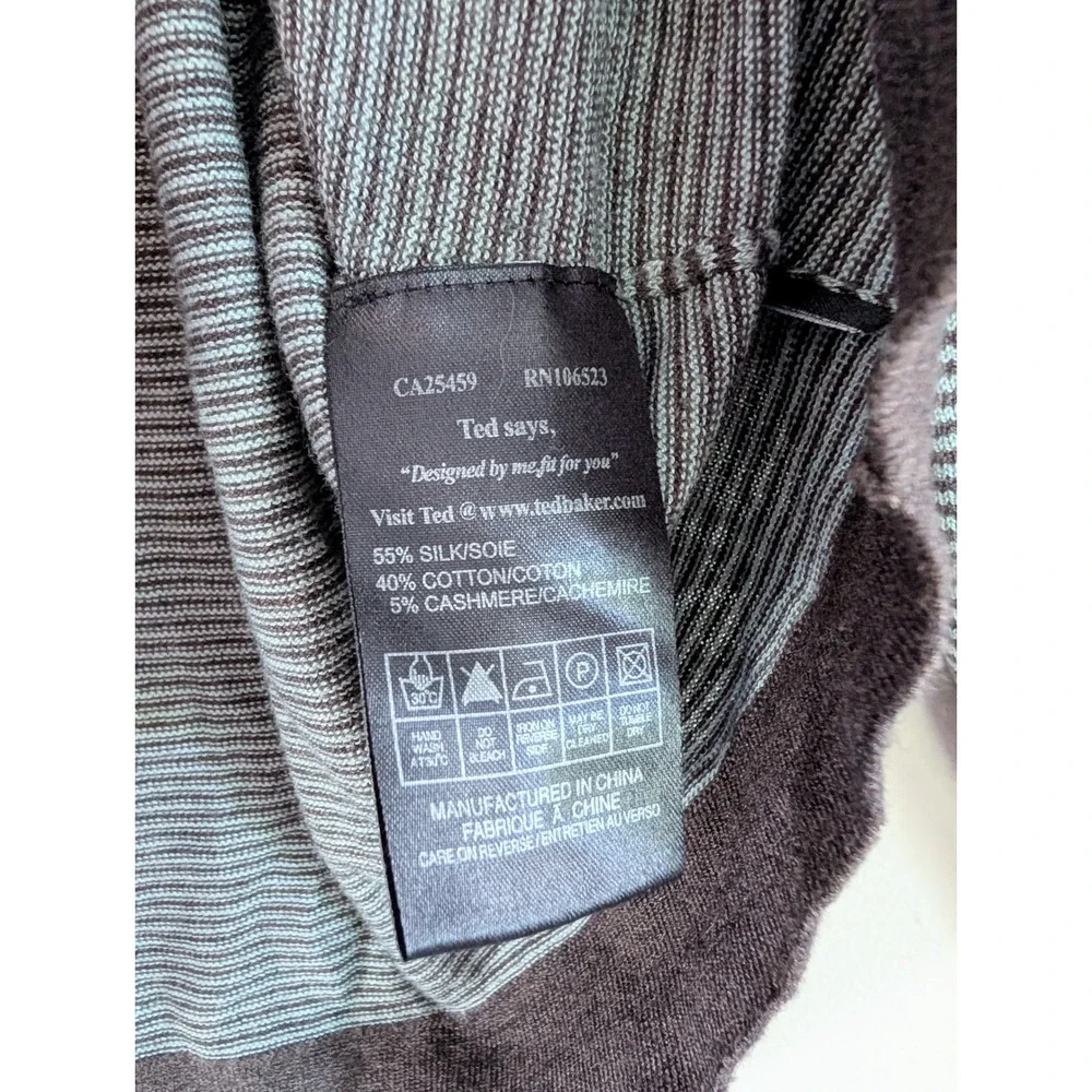 Ted Baker London Mens 6 XXL Striped Sweater Silk Cashmere Luxury Business Preppy